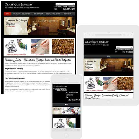 Classique Jewelry responsive web design