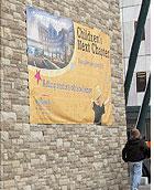 Large construction banner for Children&#039;s Hospital
